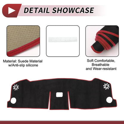 Dashboard Cover Mat for Honda VEZEL RV Series (2021–2024) Black Red