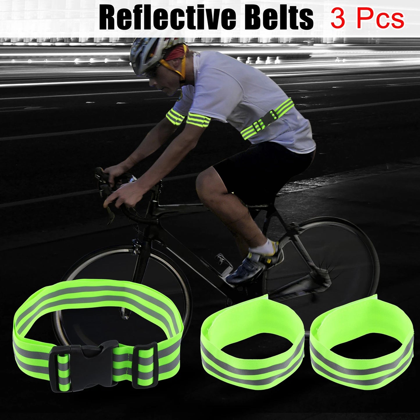 3 Pcs Reflective Belt for Night Walking Gear