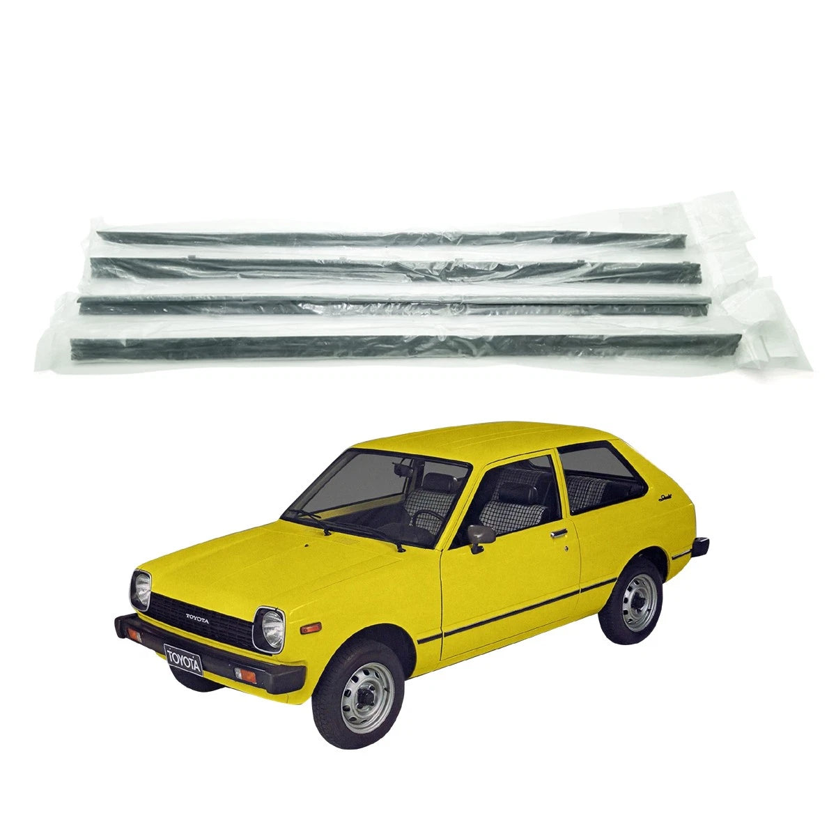 Front Door Glass Weatherstrip for Toyota Starlet (KP60–KP62)