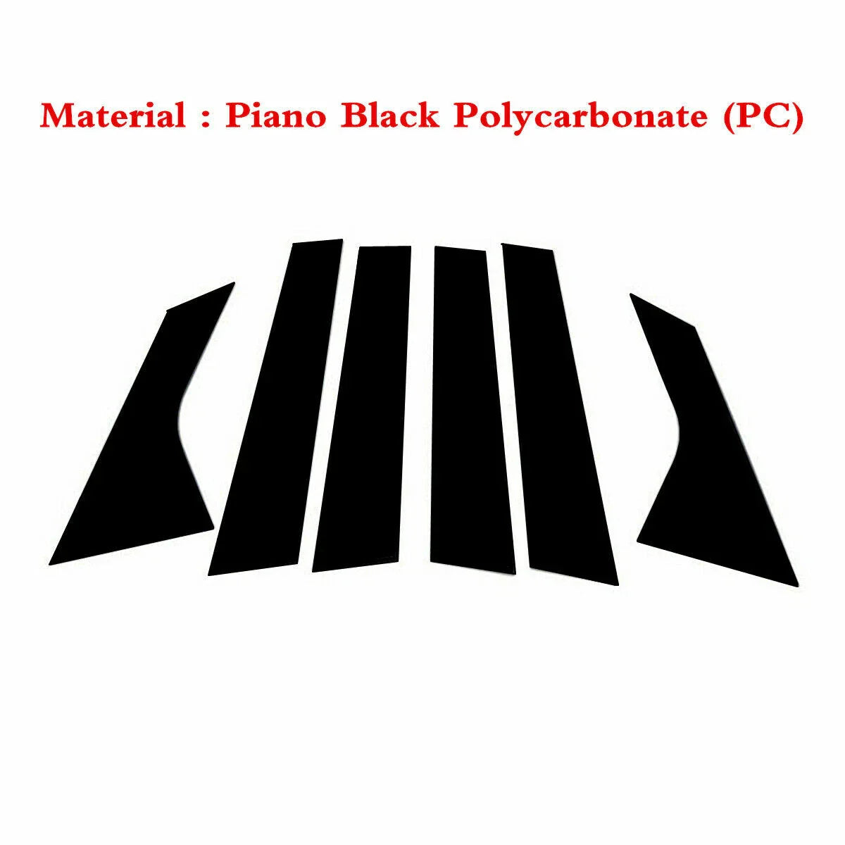 6 Pcs Black Door Window Trim Pillar Posts Cover for Hyundai Elantra (2021–2023)