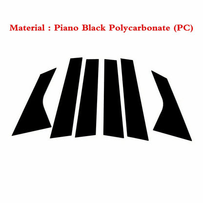 6 Pcs Black Door Window Trim Pillar Posts Cover for Hyundai Elantra (2021–2023)
