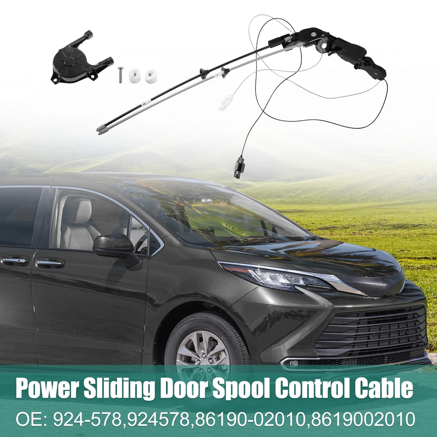 Set of 1 Left Side Power Sliding Door Spool Control Cable for Toyota Sienna (2011–2020)