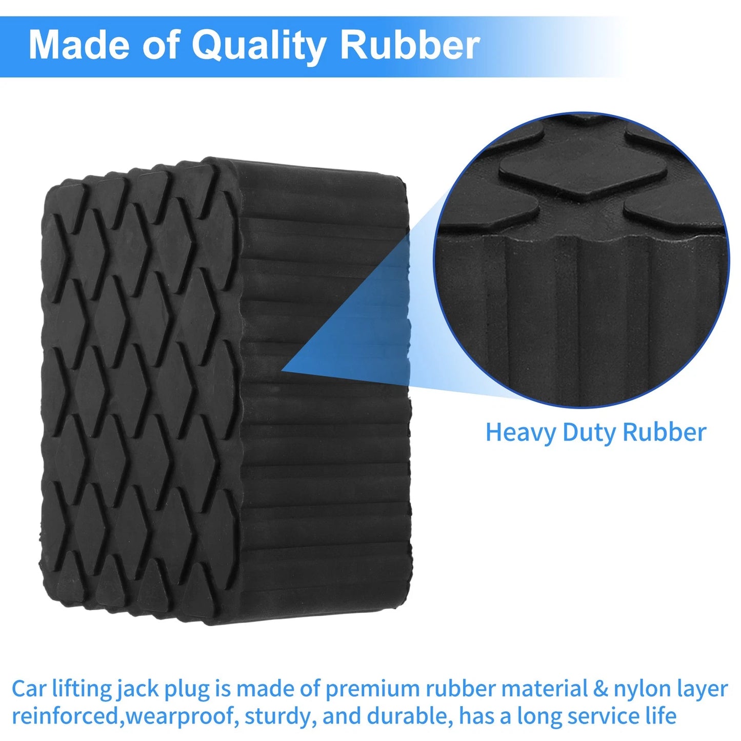 Universal Rubber Jack Pads for Auto (6.3" x 4.7" x 3.1")