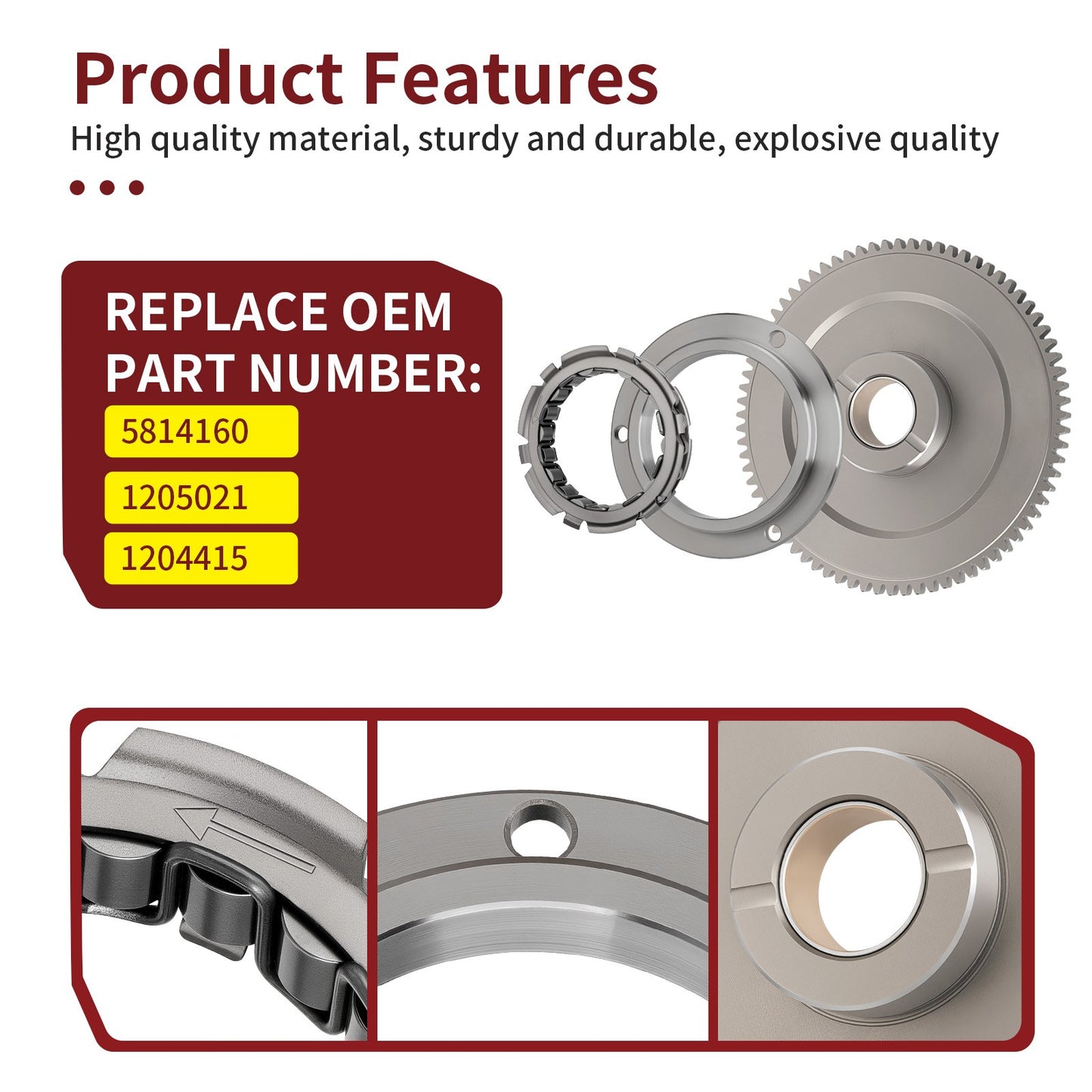 One Way Bearing Idler Gear Gasket with Puller for Polaris Ranger XP 900 (2014–2019)