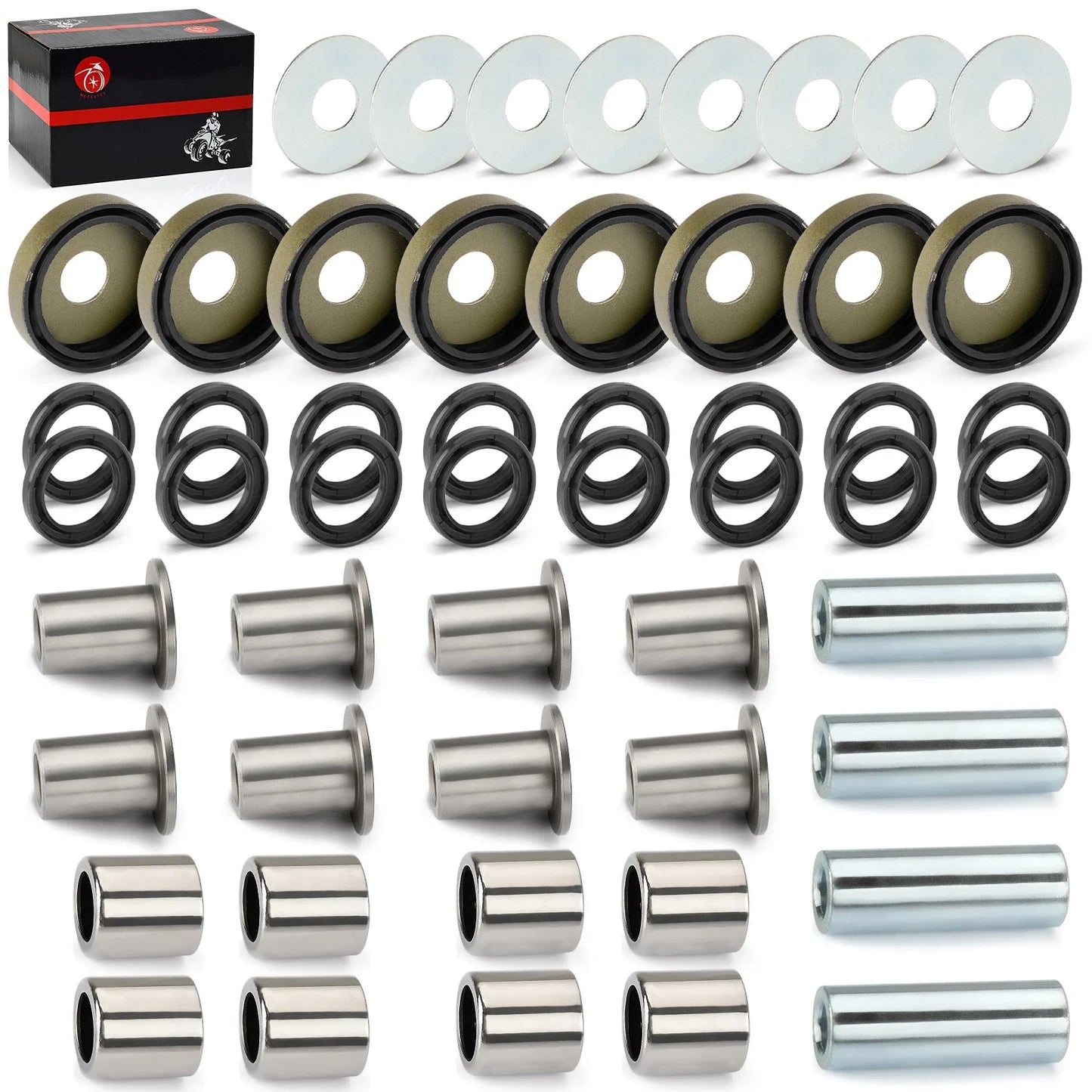 A-Arm Bushing Oil Seal Kit Front Upper Lower for Kawasaki KFX400 (2003–2006)