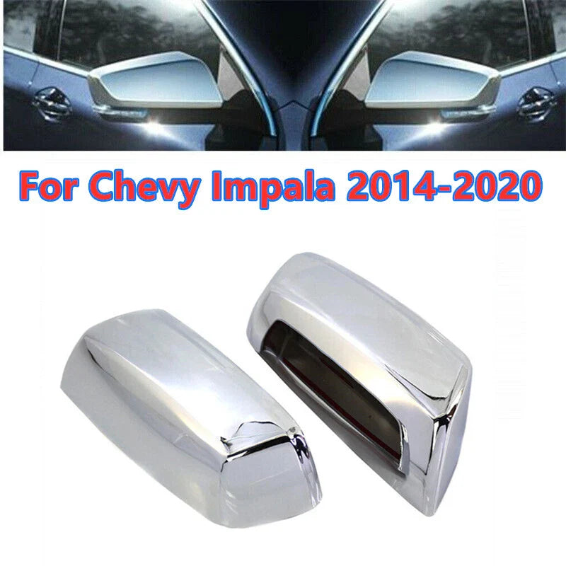 2 x Chrome Rear Side Door View Mirror Cover Caps for Chevy Impala (2014–2020)