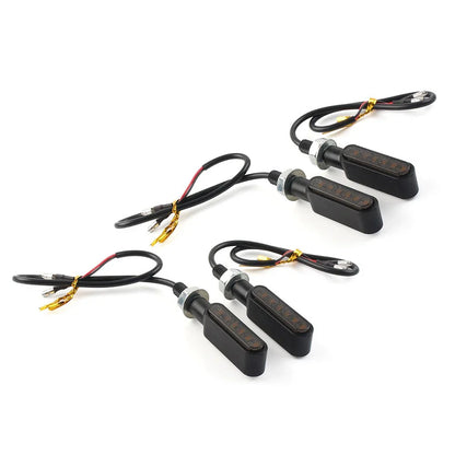 4x LED Mini Turn Signal Lights Amber for Cafe Racer Bobber