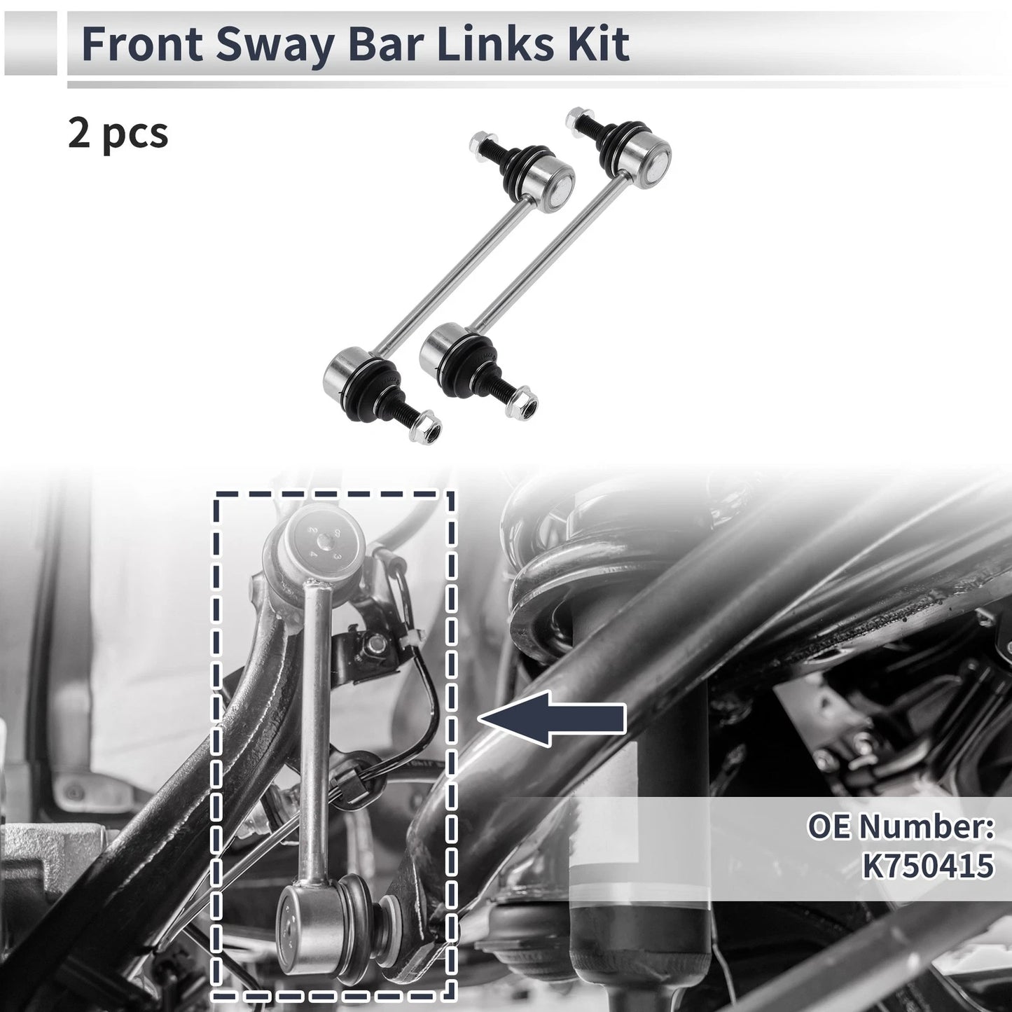 Front Stabilizer Bar Links No Bushing for Ford Fusion (2010) No.K750415 2X