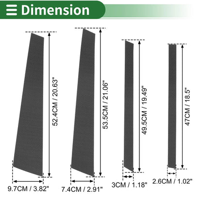 8 Pcs Door Pillar Window Trim for BMW X5 (2007-2013) Carbon Fiber Black