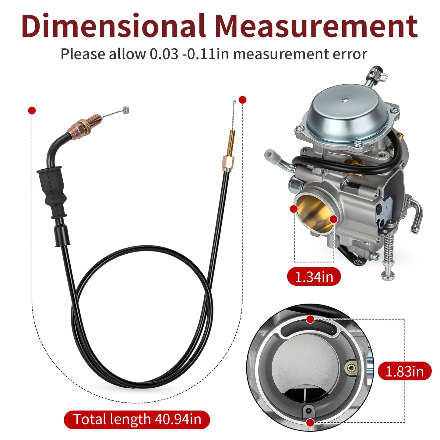 Carburetor for Polaris Magnum 425 2x4/4x4 (1995–1998) with Throttle Cable