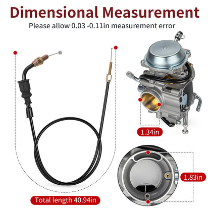 Carburetor for Polaris Magnum 425 2x4/4x4 (1995–1998) with Throttle Cable