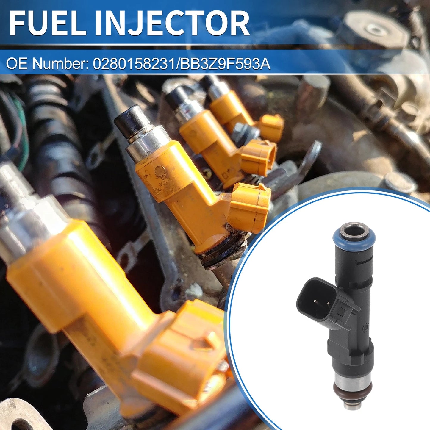 Fuel Injector No.0280158231/BB3Z9F593A for Ford Fusion (2013–2017) L4 2.5L