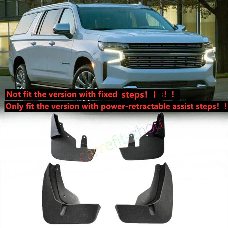Splash Guards Mud Flaps Fender w/Electric Pedal for Chevy Suburban Tahoe (2021–2024)