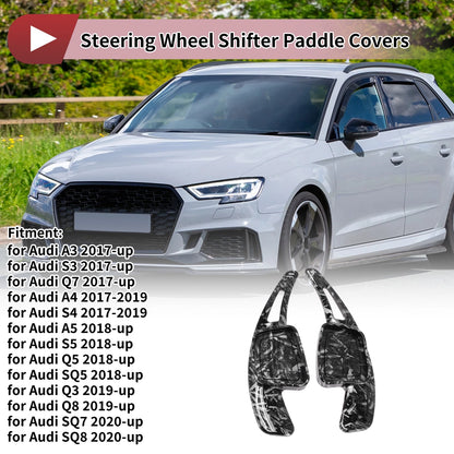 Set of 2 Gray Plastic Steering Wheel Paddles for Audi A3 (2017–2023)
