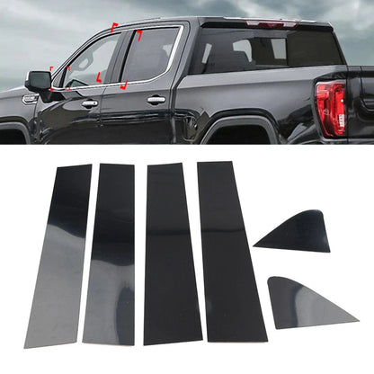 Black Window Pillar Post Door Trim for Chevrolet Silverado GMC Sierra 1500