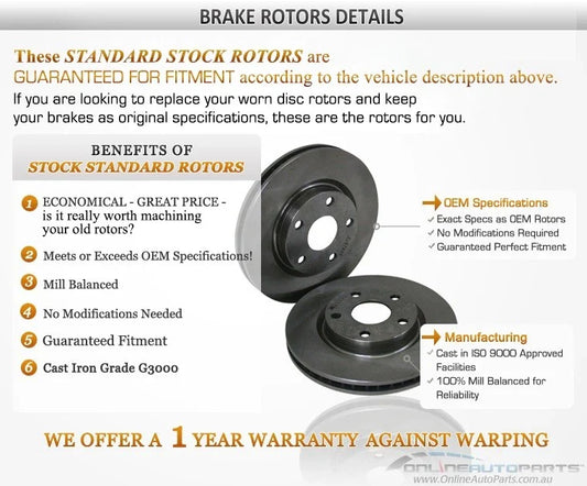 Rear Disc Rotors + Brake Pads Kit for Nissan Skyline R31 (1986 - 1990)