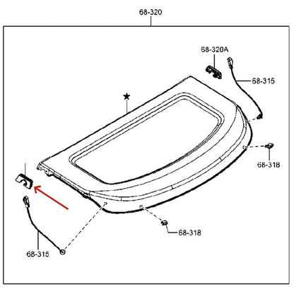 Left Rear Trunk Storage Panel Cover Clip for Mazda 3 Hatchback, CX-3 (2014-2023)