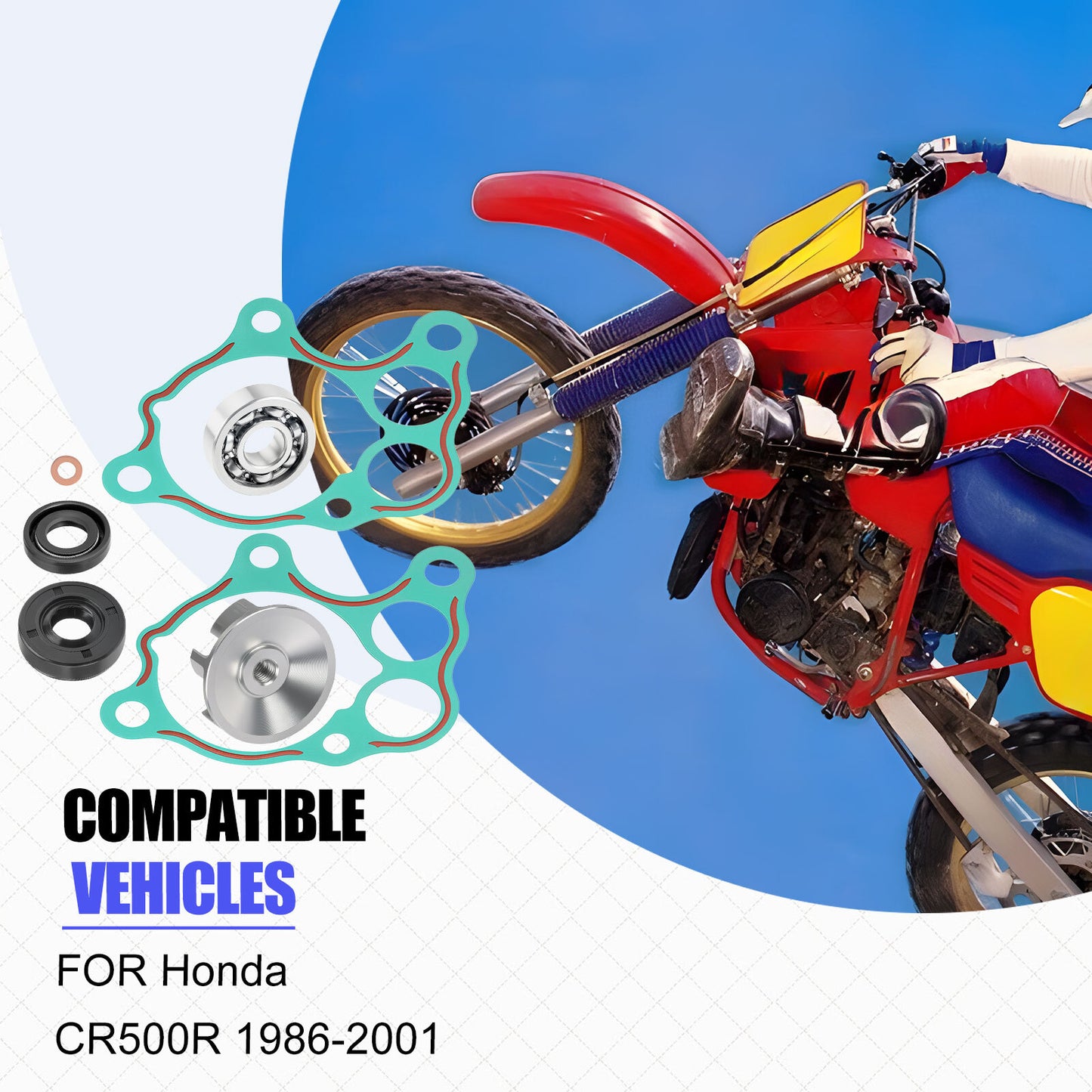 Water Pump Impeller Gasket Kit for Honda CR500R (1986–2001)