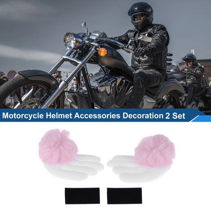 Set of 2 Arale Wings with Light Pink Ball for Motorcycle Helmet