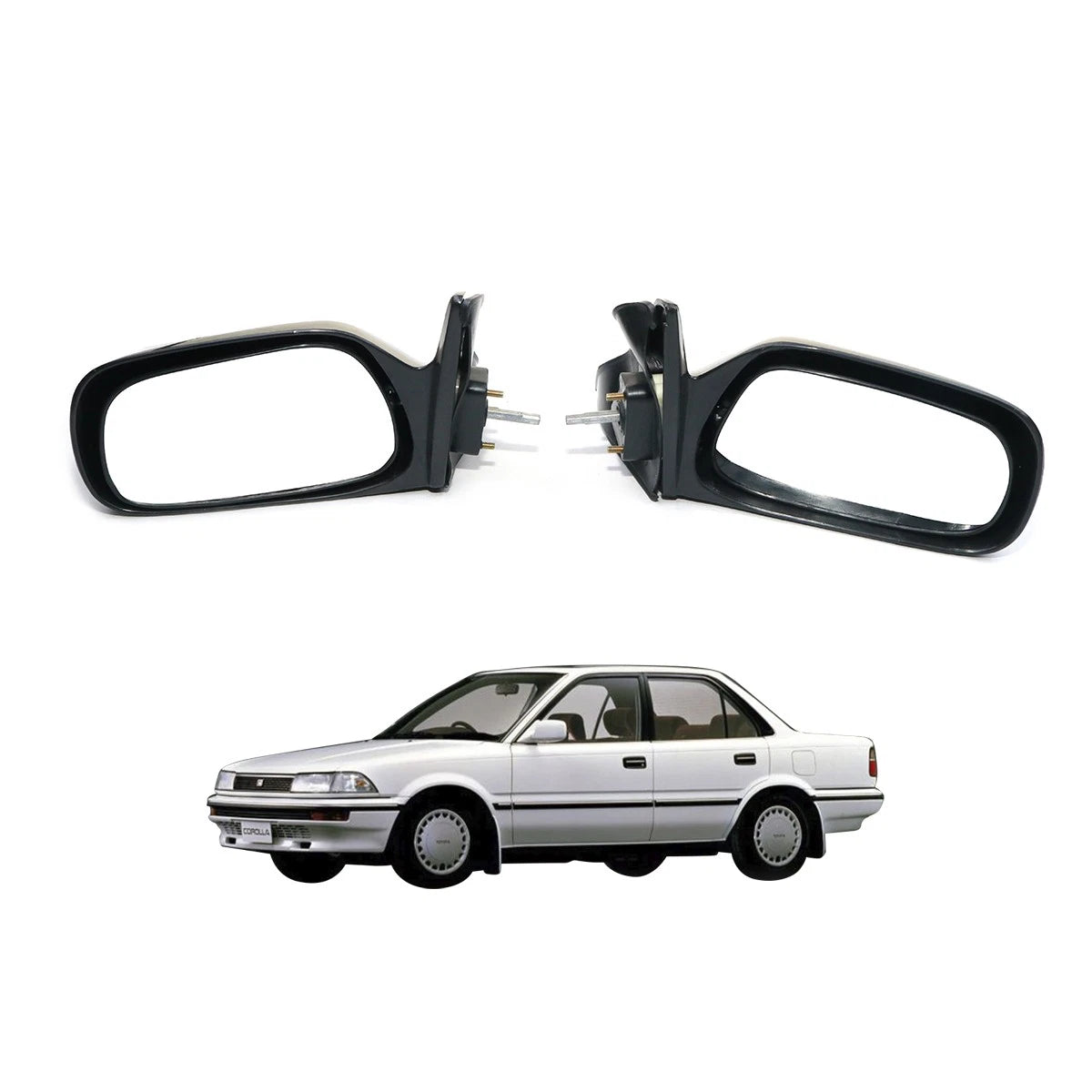 Manual Door Mirror Pair for Toyota Corolla (1988–1992)