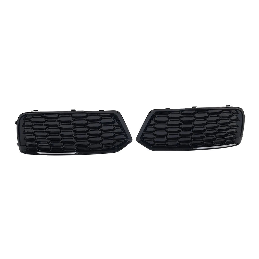 Front Bumper Honeycomb Fog Light Grille for Audi A4 S4 (2019–2020) - Glossy Black