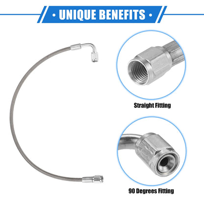 Turbo Oil Feed Line 90 Degree to Straight Hose End for Universal Car (AN3)