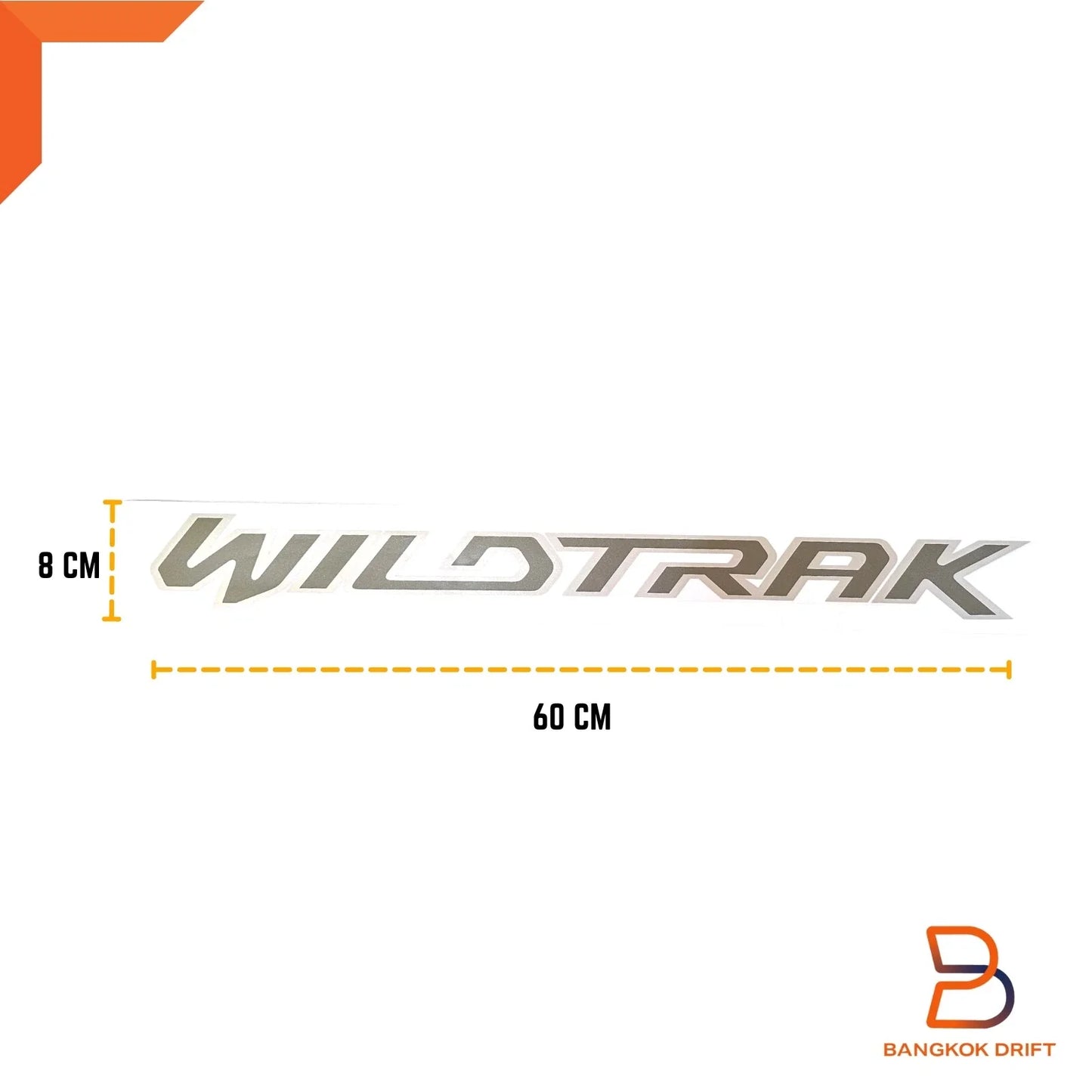 Silver WILDTRAK Side Front Door Decal Sticker for Ford Ranger (2018-2021)