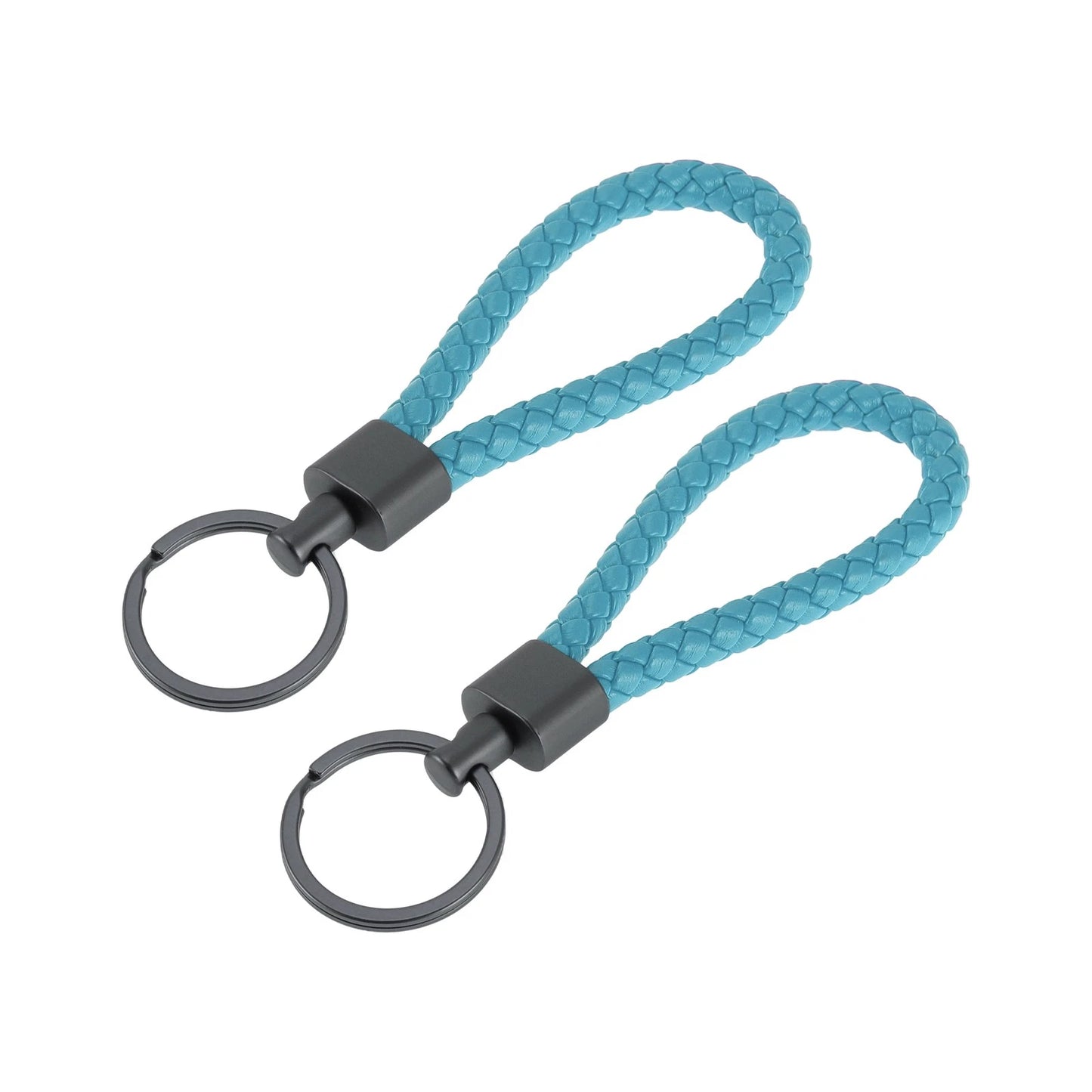 Car Keychain with Ring for Home and Car Keys (Leather)