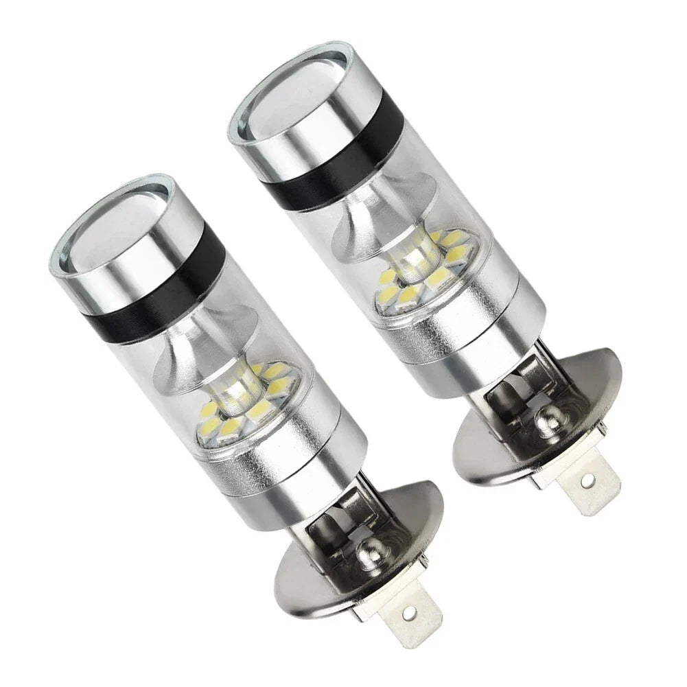 2x H1 6000K 100W LED ICEBERG White 20-SMD Projector Fog DRL Light Bulb