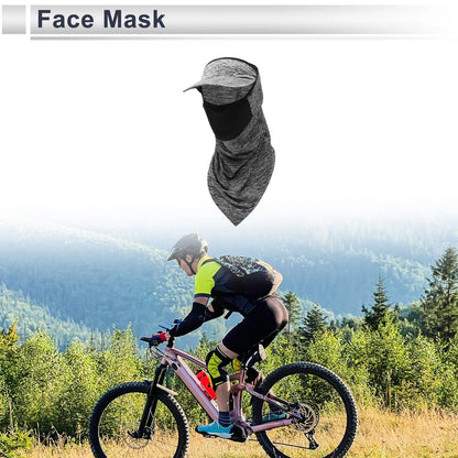 Half-Wrapped Triangular Scarf UV Face Shield Polyester Grey