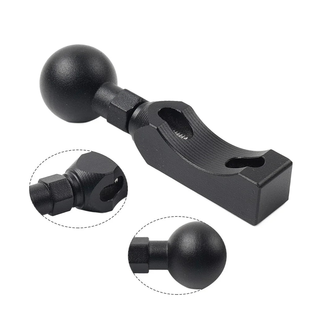 Universal Ball Head Base GPS Phone Holder Clamp for Motorcycle - Black