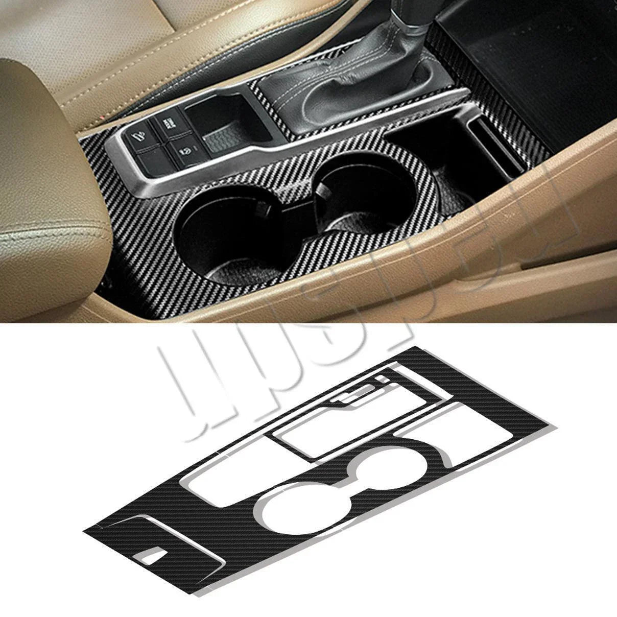 Carbon Fiber Gear Shift Panel Cover Sticker for Hyundai Tucson (2016–2020)
