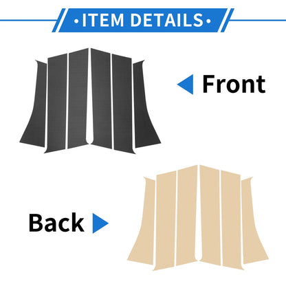 Set of 6 Door Pillar Window Trim for Mitsubishi Outlander (Carbon Fiber)