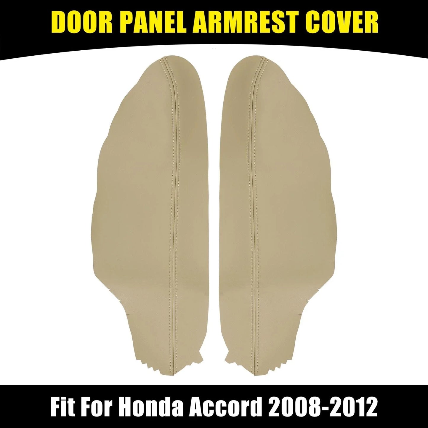 Beige Microfiber Leather Door Panel Armrest Covers for Honda Accord (2008-2012)