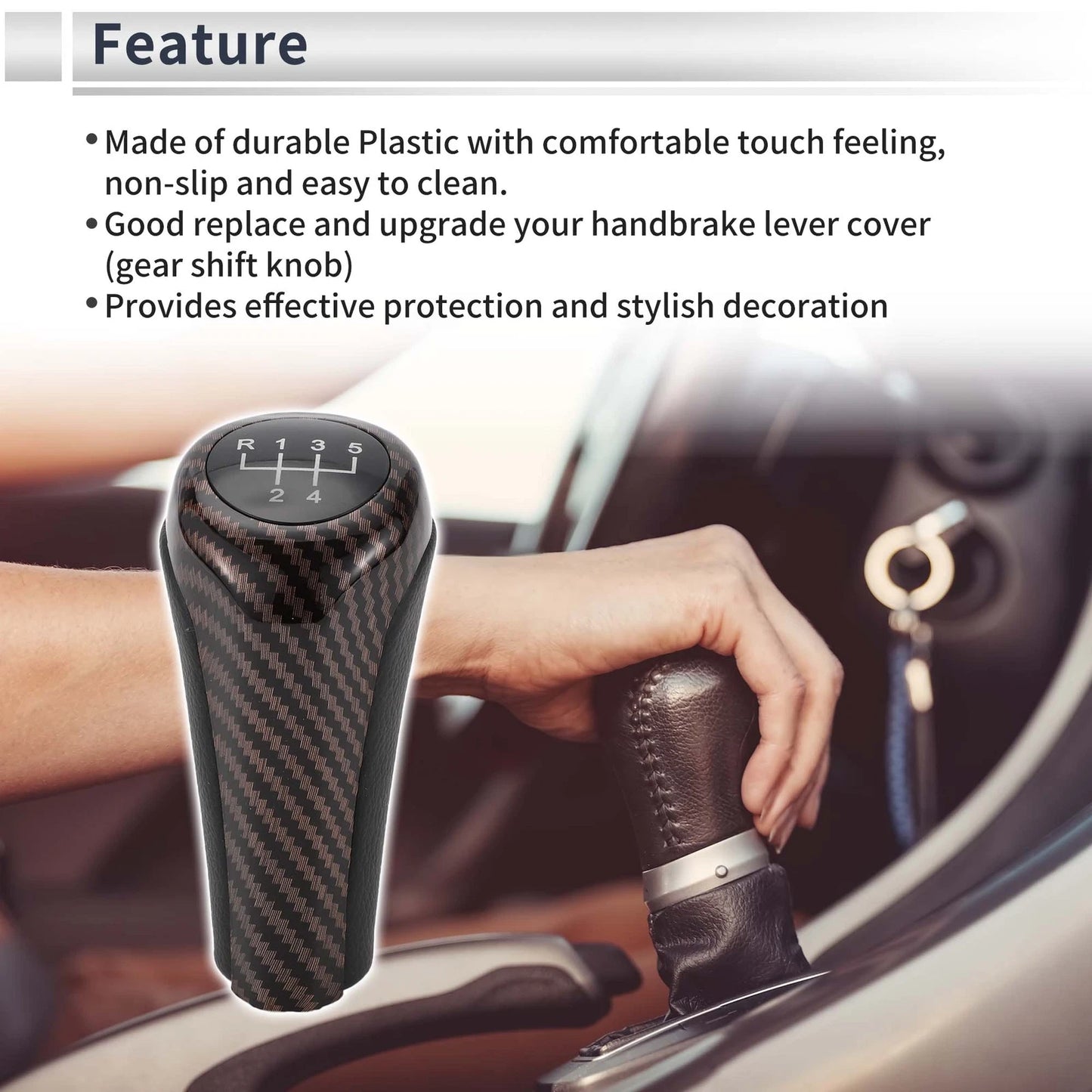 5 Speed Shift Knob for BMW X3 (2004–2020) Plastic Brown Black