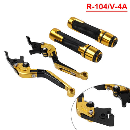 Gold Extendable Brake Clutch Lever Grip Set for Yamaha YZF R1 R6