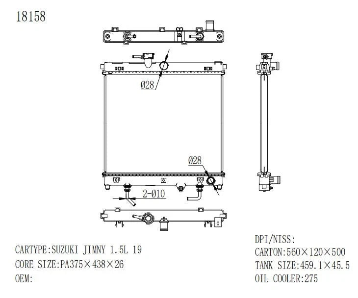 Radiator for Suzuki Jimny XL (2018–2023)