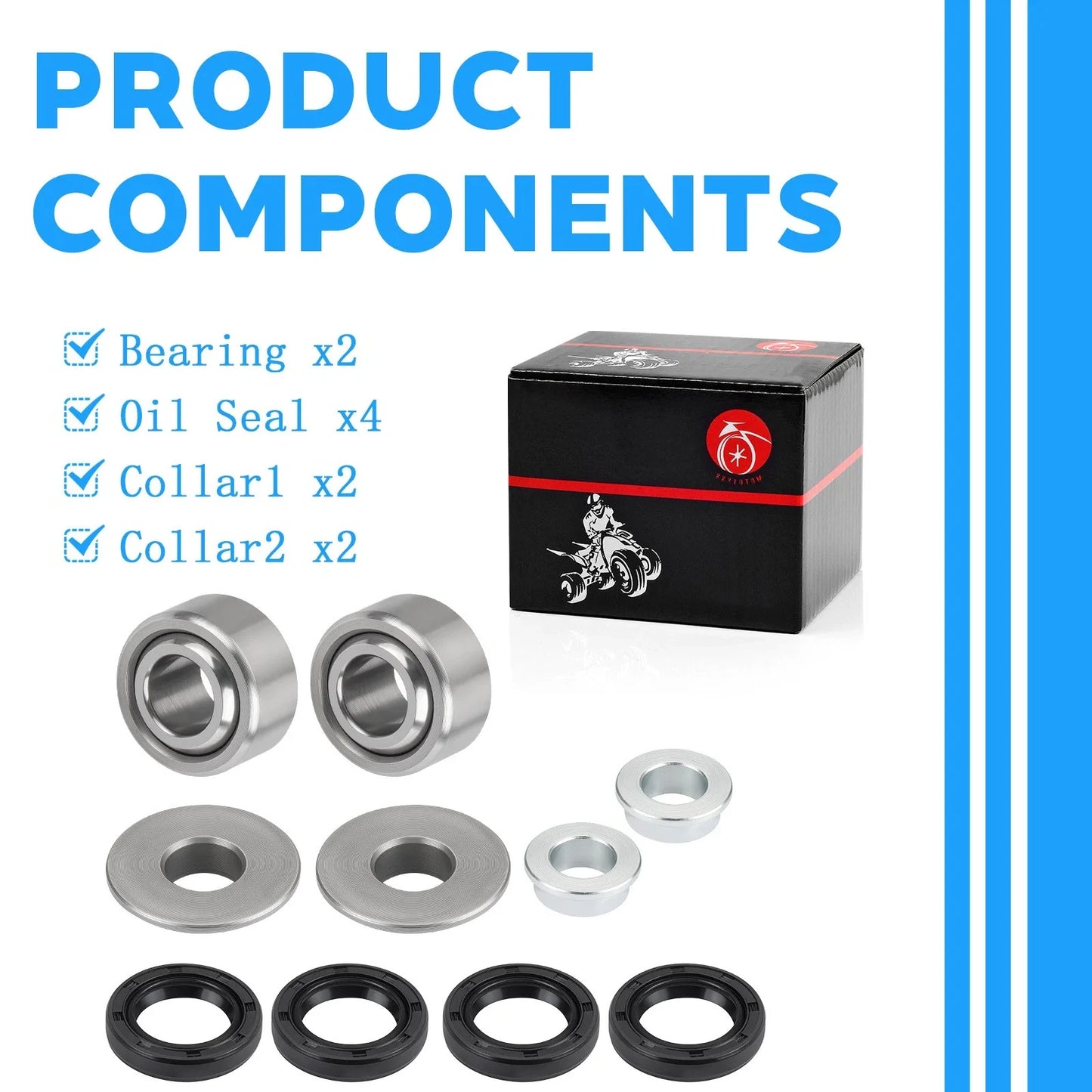 Rear Shock Bearing Seal Rebuild Kit for Yamaha IT200 / TT350 (1984–1987)