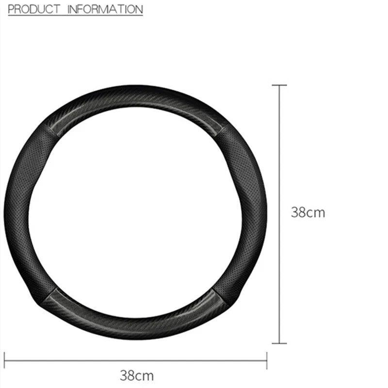 Carbon Fiber PU Leather Steering Wheel Wrap Cover for Tesla Model 3 (2017–2024)