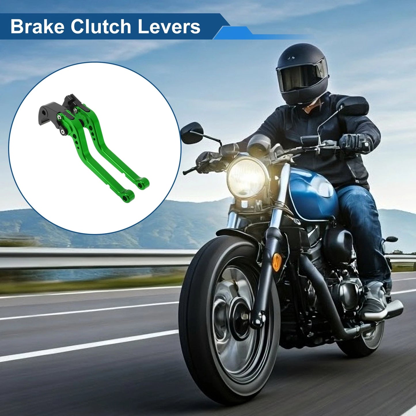 Short Brake Clutch Levers for Honda CBR1000RR 2008–2019 (Pair, Green)