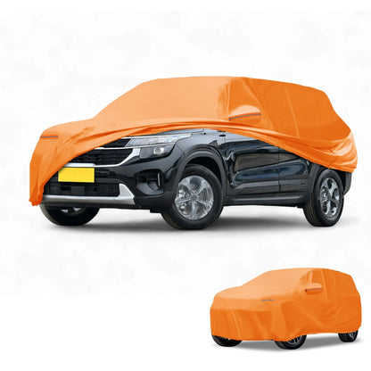 Waterproof Car Cover for Kia Seltos (2020–2023) - Orange Cotton, Zipper