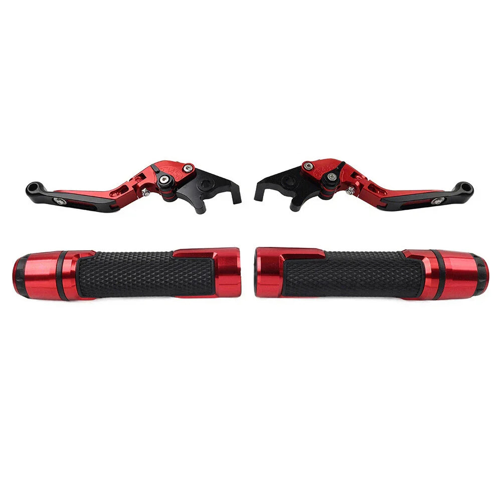 Red Extendable Brake Clutch Lever Grip Set for Suzuki GSXR600 GSXR1000