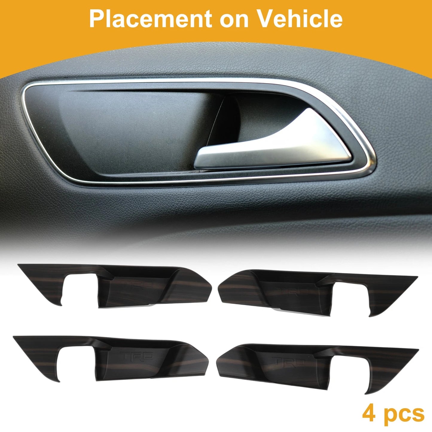 Interior Door Handle Bowl Cover Trim for Toyota RAV4 (2019–2025) Mahogany Brown