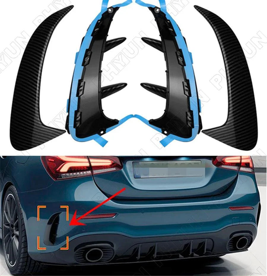 Rear Bumper Trim Lip Side Splitter for A160 A250 A35 AMG Line Sedan (2013-2023)