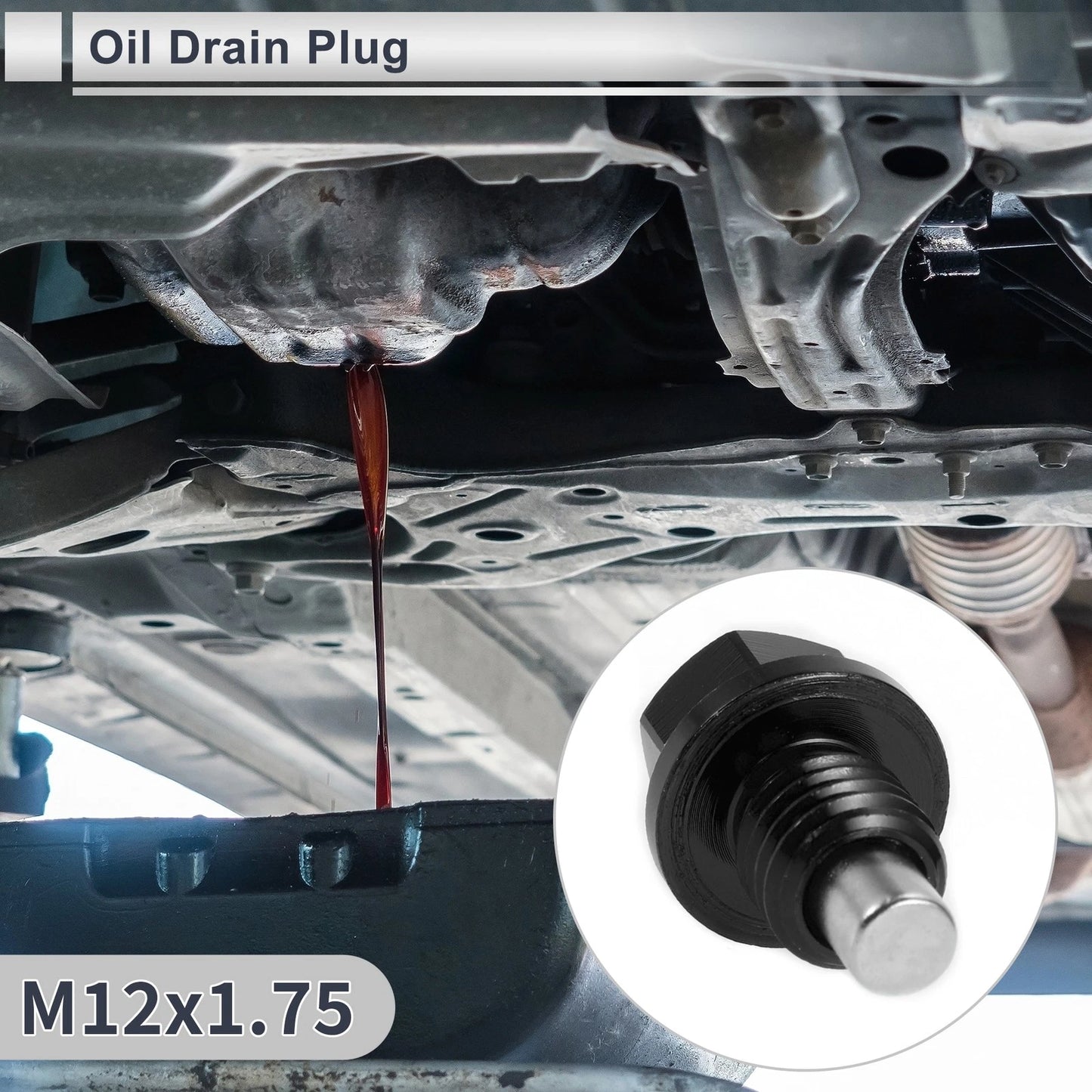 Set of 1 M12x1.75 Engine Oil Drain Plug with Gasket for Car Motorcycle Boat