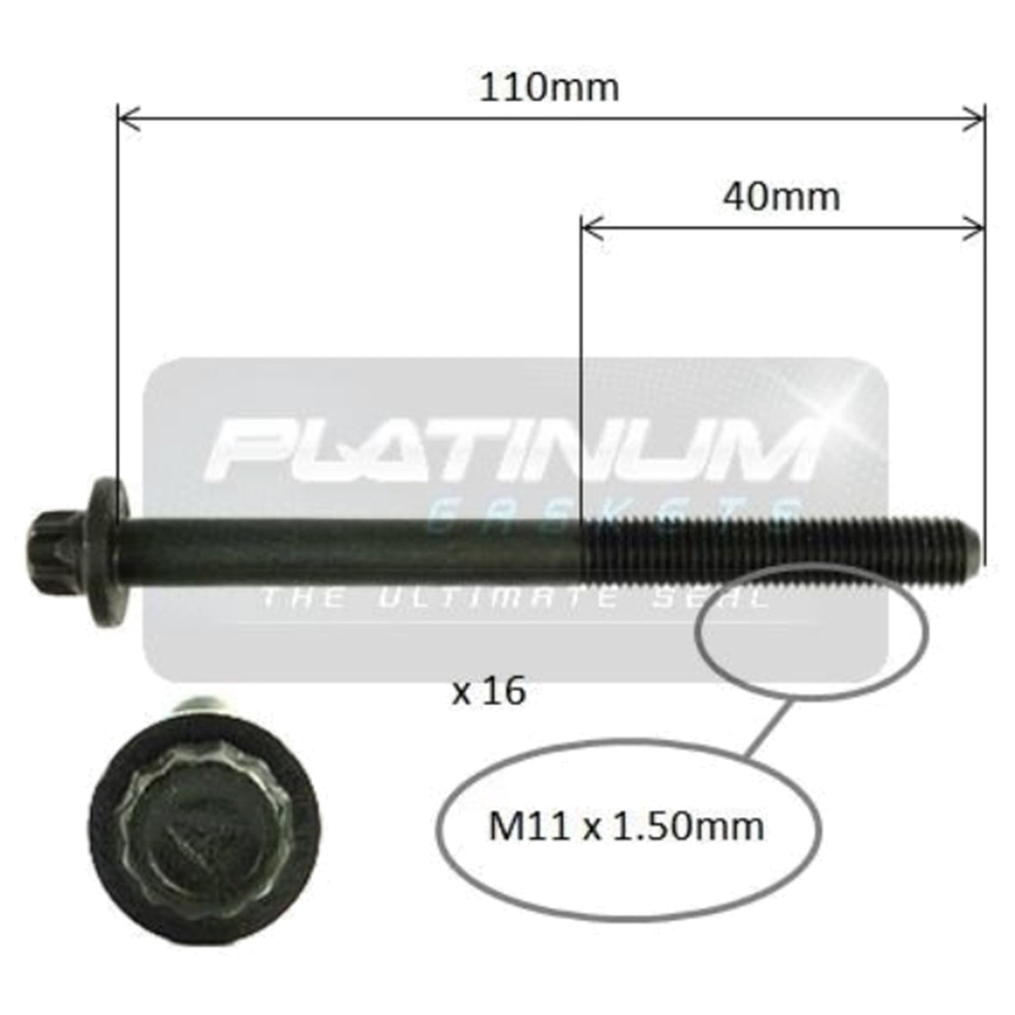 Set of 10 Engine Cylinder Head Bolts for Toyota Kluger (2003–2007)