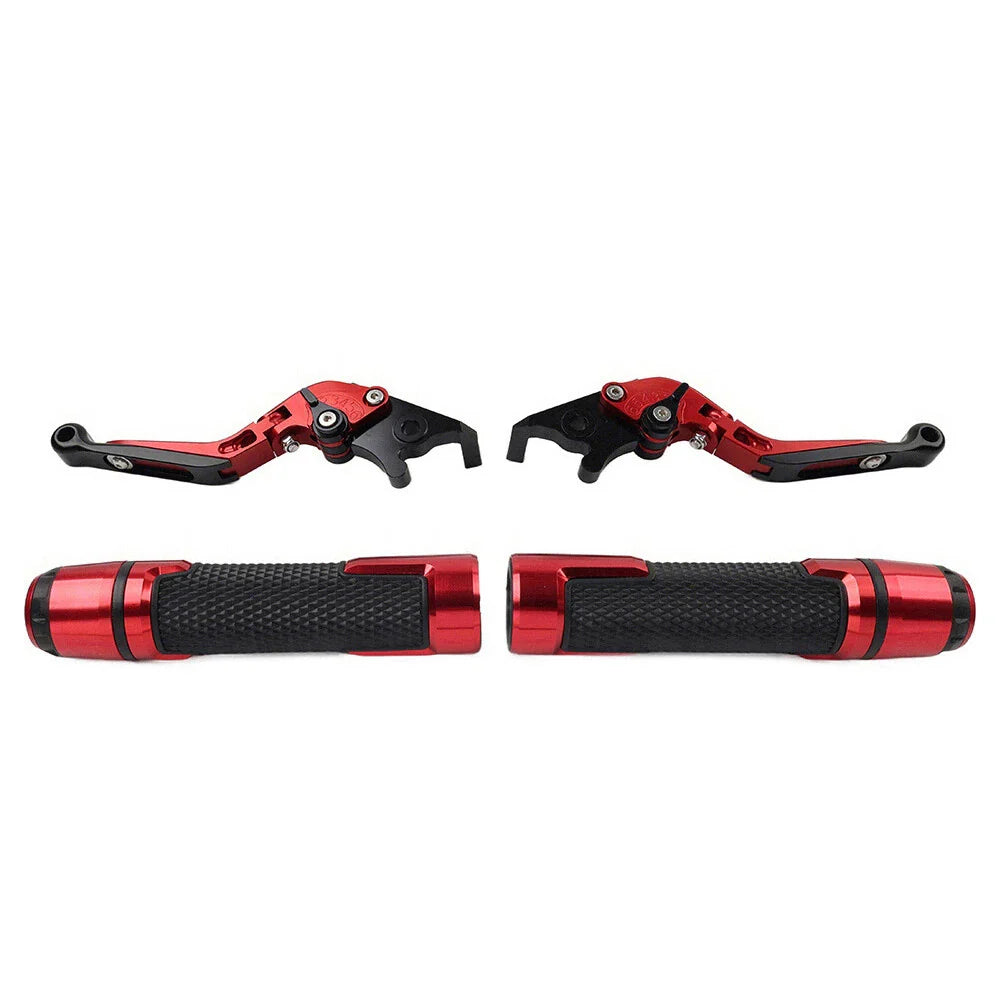 Red Extendable Brake Clutch Lever Grip Set for Yamaha YZF R3 MT-03 (2015-2023)
