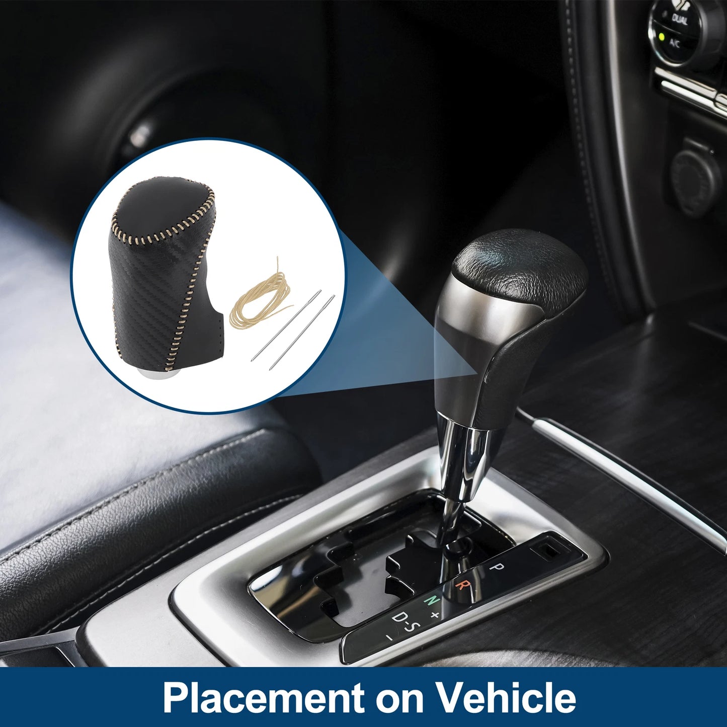 Gear Shift Knob Cover for Chevrolet Malibu (Black Carbon Fiber)