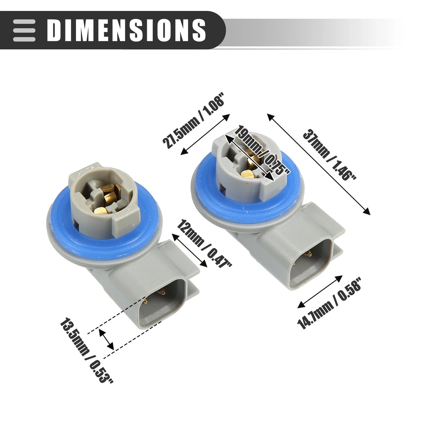 2X License Plate Light Socket for Dodge Ram (ABS 68046629AA)