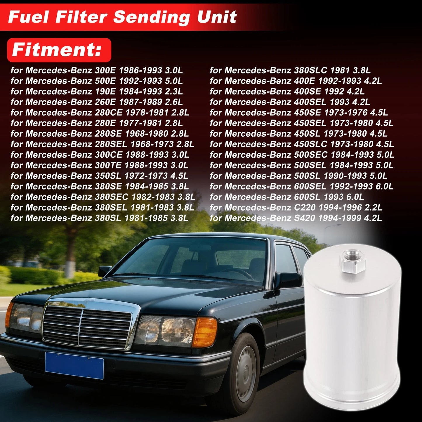 Chassis Pipeline Fuel Filter Assembly for Mercedes-Benz 300E (1986–1993) WK8303